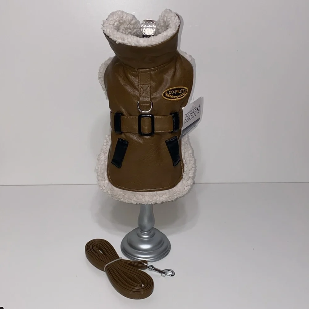 Doggie Design Aviation Pilot Aviator Bomber Jacket Harness with Leash